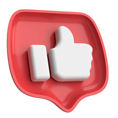 Like icon. Like button. 3D illustration.