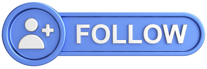 Obraz premium 3D follow button. 3D illustration.