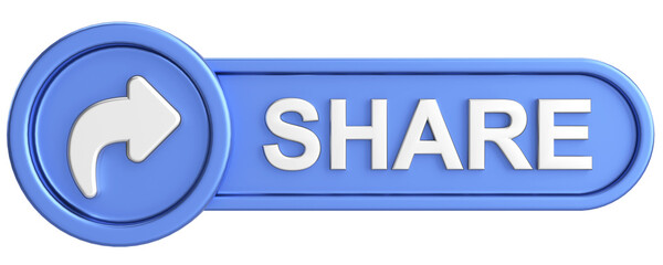 Share button. Share icon. 3D illustration.