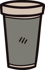 Hand Drawn paper coffee mugs in doodle style