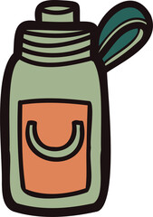 Hand Drawn bottle in doodle style