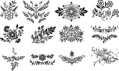 Ornament Vector set Black and white