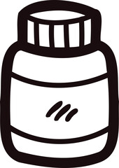 Hand Drawn bottle in doodle style
