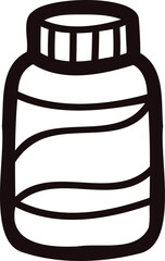 Hand Drawn bottle in doodle style