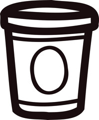 Hand Drawn paper coffee mugs in doodle style