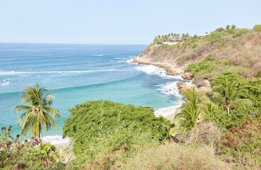 The beautiful Pacific coastline of Puerto Escondido, Oaxaca, Mexico