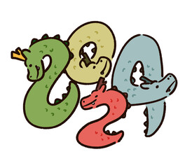 「2024」年のかわいい辰