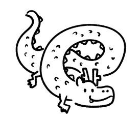かわいい手描きの辰