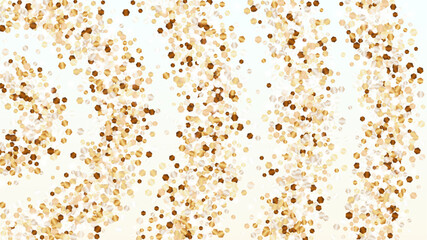 Gold Background with Confetti of Glitter Particles. Sparkle Lights Texture. Disco pattern. Light Spots. Star Dust. Explosion of Confetti. Design for Poster.