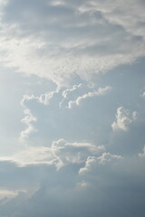 Naklejka na ściany i meble Big cumulus clouds befor summer rain with sunlight