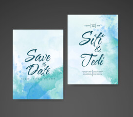 Wedding invitation with abstract watercolor background