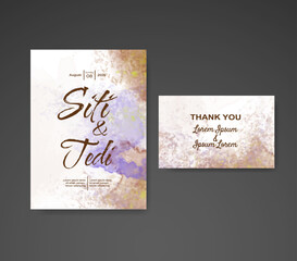 Wedding invitation with abstract watercolor background