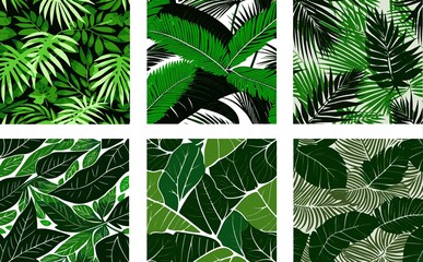 Tropical Leaf Vector set Green Color