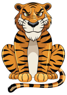 Sitting Tiger Cartoon Character