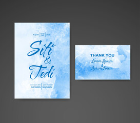 Wedding invitation with abstract watercolor background