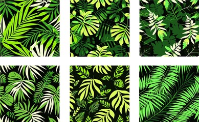 Tropical Leaves Background Vector set