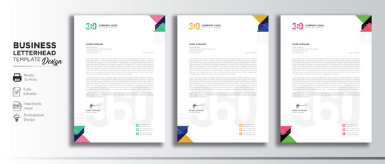 Simple elegant letterhead design template Idea