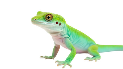 Fototapeta premium a Day Gecko, colorful, insectivores, Pet-themed, photorealistic illustrations in a JPG. Generative AI