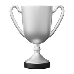 Sillver champion trophy cup award. Concept of Winner prize, sport award, success. 3D render Illustration.