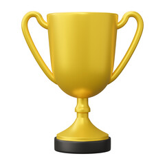 Golden champion trophy cup award. Concept of Winner prize, sport award, success. 3D render Illustration.