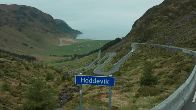 Campervan driving to the beach og Hoddevik in Norway