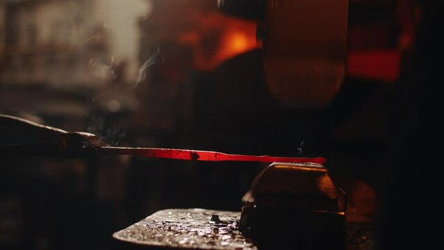 Griding and forging knife by blacksmith