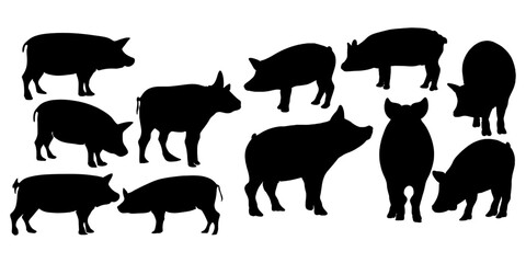 pig silhouettes