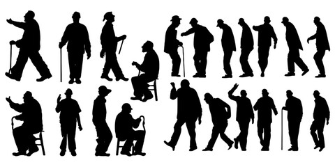 old man silhouettes