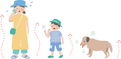 アスファルトの照り返し　熱中症　ペット