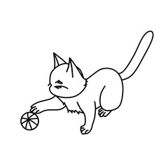 black and white cat icon. isolated on white background. vector illustration.