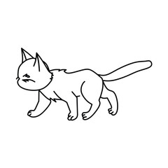 black and white cat icon. isolated on white background. vector illustration.