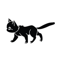 black and white cat icon. isolated on white background. vector illustration.