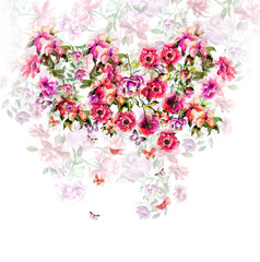 Abstract print design on plain base
