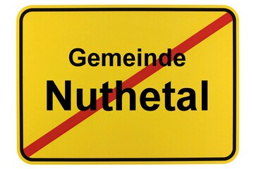 Illustration eines Ortsschildes der Gemeinde Nuthetal in Brandenburg