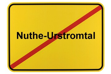 Illustration eines Ortsschildes der Gemeinde Nuthe-Urstromtal in Brandenburg