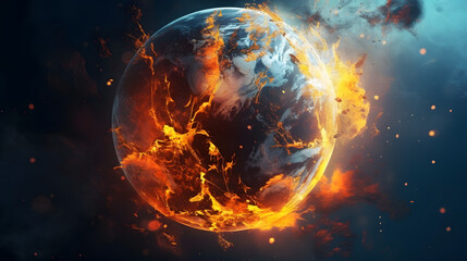 burning earth in the fire
