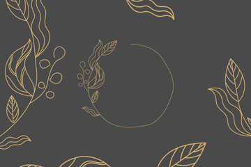 Illustration vector graphic of line art leaves, floral, plant. Good for logo, decoration, background, template