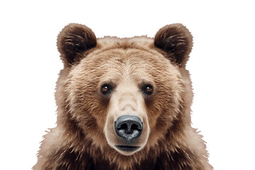 Isolated Bear Face Shot on transparent Background, Generative Ai