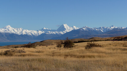 Mount Cook and Southern Alps landscape, South Island, New Zealand