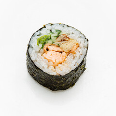 fresh sushi on the white background
