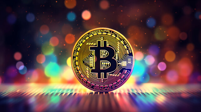 A gold and black coin with the word b on it