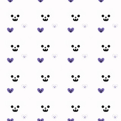 Halloween Vector seamless pattern with skulls,heart .white background