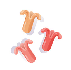 fried sausage isolated vector illustration
