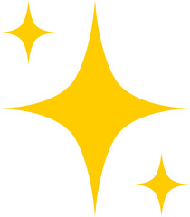 Yellow shining sparkle icon PNG