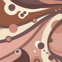 Chocolate wavy swirl background. Abstract chocolate waves, brown color flow. Vector illustration