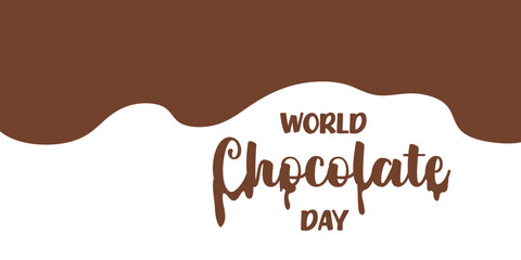 Lettering World chocolate day. Idea for poster, postcard. Vector.