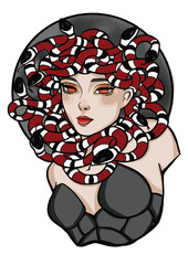 Medusa girl with snake