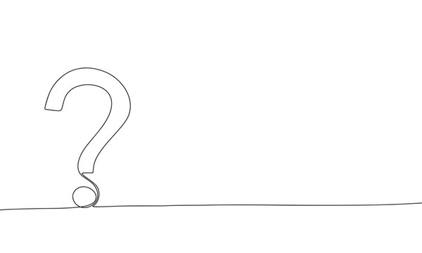 recommend clip art: Question mark one line continuous. Line art question mark outline silhouette vector illustration.