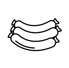 Sausage camping vacation outline icon