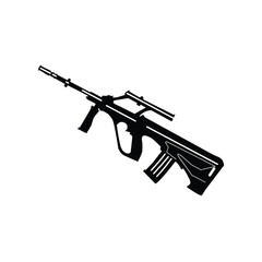 Vector image of the automatic machine gun